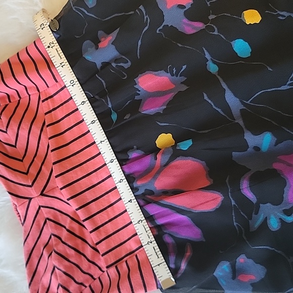 ROXY Strapless Striped Abstract Floral Printed Sun Dress Size M - Picture 6 of 12